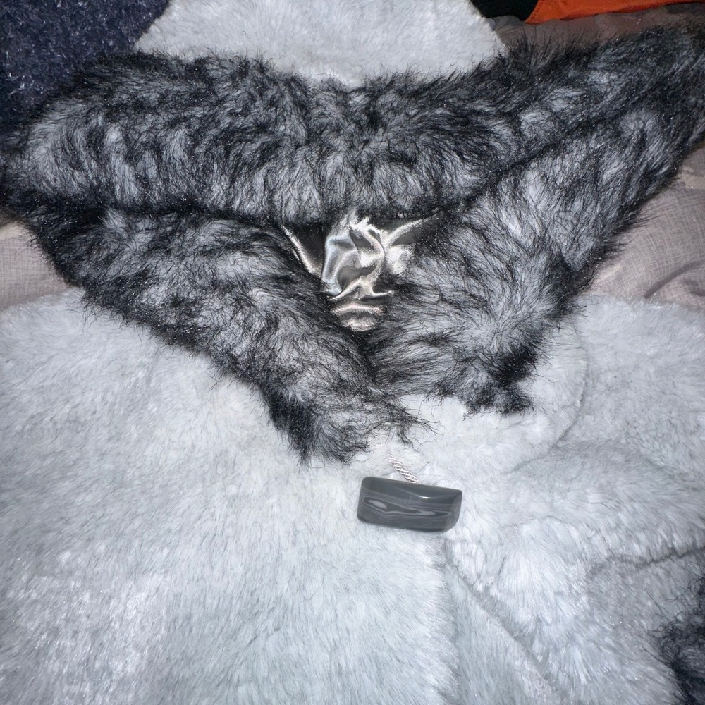 Tally Ho Outerwear Women's Gray Fleece Hooded‎ Jacket Snowflake Tree Print S - Picture 4 of 8